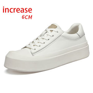 <b>Men's</b> <b>Platform</b> <b>Shoes</b> Inner Height Increasing Board Fashionable White Mesh Breathable Lightweight Spring Low-top Casual <b>Shoes</b> - Product Image 1