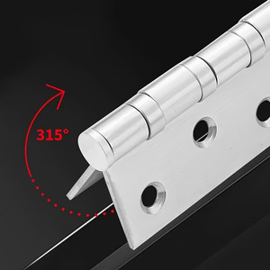 Bisagra de Acero Inoxidable SSR de 4 Pulgadas con Apertura de 180 Grados, Diseño Contemporáneo, Montaje en Superficie para Puertas Exteriores de Apartamentos y Muebles - Product Image 3