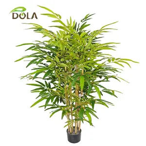 DOLA tronco di bambù naturale piante Bonsai artificiali pianta decorativa con vaso di plastica falso albero di bambù artificiale