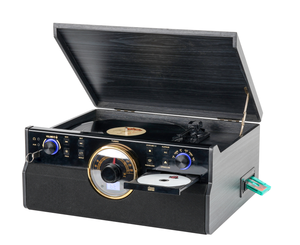 Tocadiscos Retro HiFi OEM con <span class=keywords><strong>Reproductor</strong></span> <span class=keywords><strong>de</strong></span> CD y Casete, Codificación USB SD, Radio AM/FM, Salida AUX RCA - Product Image 1