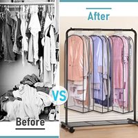 Sacs à vêtements transparents pour accrocher des vêtements Sacs à vêtements pour robes Manteau long en fourrure Housses de rangement pour placard