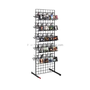 T shape double side wire display stand metal gridwall floor stand