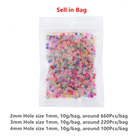 Petit paquet de 10 g/sac de perles de rocaille en verre mat transparent de couleur mélangée de 2/3/4mm pour bracelets de bricolage sacs à main accessoiriser