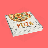 Boîtes à pizza biodégradables écologiques personnalisées en gros 12/16/28 pouces (33 cm) Carton ondulé Options d'impression UV du logo à emporter