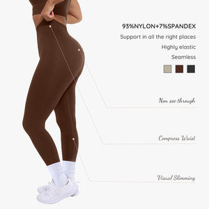 Bán Buôn Liền Mạch Đầy Đủ Dây Kéo Chạy Top Với Ngón Tay Cái Lỗ Cao Eo Chân Hình Giảm Béo Yoga legging Phụ Nữ - Product Image 5