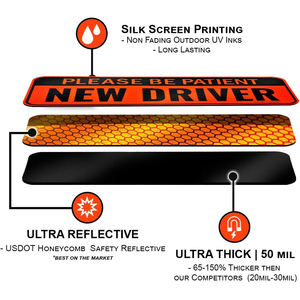 Sii paziente riutilizzabile avviso di sicurezza mobile rosso giallo argento riflettente studente nuovo Driver magnete adesivo segnale di sicurezza per auto - Product Image 3