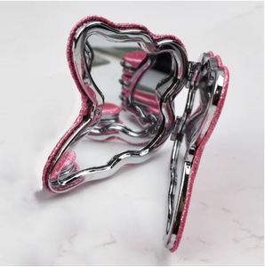 New Popular Double Sided Travel <b>Compact</b> Mini Pocket Cosmetic Mirror Glitter Butterfly Bling Pocket Mirrors Hand Held Mirror - Product Image 3