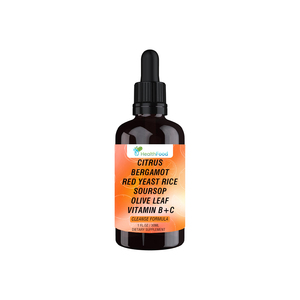 Suplemento Dietético HealthFood Citrus Bergamot, Arroz de Levadura Roja, Guanábana, Hoja de Olivo, Vitamina B+C, Fórmula Limpiadora, 30 ml - Product Image 1