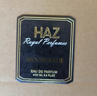 Badge en aluminium personnalisé de qualité supérieure avec impression sérigraphique pour flacons de cosmétiques et de parfums, formes personnalisées, lettres sportives, thèmes variés