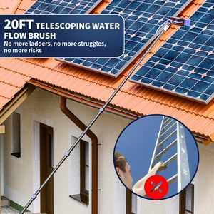 Cleaner Tool for <b>Window</b> Glass Roof Outdoor Glass <b>Brush</b> Washing Equipment Water Fed Pole Kit Adjustable Solar Panel Cleaning Kit - Product Image 2