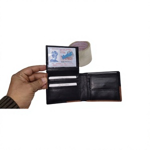 Waterproof Men's Genuine Leather Open Closure Short Star Pattern Fashion Credit Card Wallet - Product Image 3