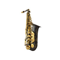 Earl Mann Instrument Brass Alto Drop E Saxophone Matte Black Nickel Professional with High-Grade Suitcase