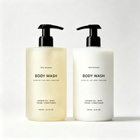 Bouteille en plastique PET HDPE givré transparent de 100 ml et 300 ml avec bouchon à disque doux au toucher pour l'emballage de shampooing, gel douche et lotion