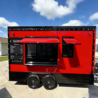 Camion de restauration mobile professionnel, remorque de cuisine robuste avec équipement en acier inoxydable, remorque de traiteur sur mesure