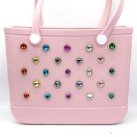 Bolso de mano de playa EVA de lujo con Mini purpurina duradera, inserciones de abalorios de diamantes, accesorios decorativos elegantes para niñas