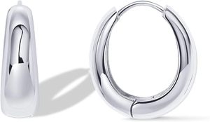 Women's Trendy <strong>14K</strong> <strong>Gold</strong> Plated Hoop <strong>Earrings</strong> Small Chunky Post Design Thick Lightweight <strong>Gold</strong> Hoops - Product Image 6