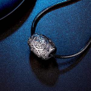 Retro Four God Beast Collar de cadena de cuerda de acero inoxidable Seis palabras de la <span class=keywords><strong>verdad</strong></span> Collar de la suerte que no se deslustra para hombres - Product Image 4