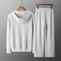 Ensemble tricoté en cachemire pour homme, nouveau modèle automne-hiver, avec logo personnalisé OEM, cardigan zippé décontracté, épais et ample, style sport, pull tricoté