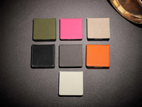 Bloc-notes adhésif personnalisé en similicuir laserable portable, mini bloc-notes adhésif carré en similicuir personnalisé