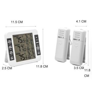 デジタルワイヤレス冷蔵庫冷凍庫温度計 2つのリモートセンサー付き 高低温リミットアラーム データロガー - Product Image 3