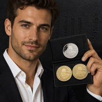 Article populaire : Coffrets métalliques personnalisés pour souvenirs, placage bicolore or/argent de luxe, impression UV, logo pièce de monnaie 3D