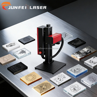Máquinas de Marcado de Fibra Óptica JUNFEI MINI de 5W con Luz Roja, Modelo Portátil Dividido, para Personalización de Logotipos en Acero al Carbono, Acero Inoxidable, Fotos y Regalos