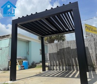 Pergola électrique de luxe Sweet Home en aluminium et PVC, toit à lamelles réglables, imperméable, éclairage LED, écologique, durable, pour usage extérieur