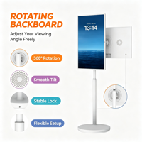 Écran intelligent sur pied, rotatif, portable, Android, fonctionnement intelligent, adapté au divertissement à domicile, fabrication OEM