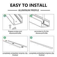 Support de montage en aluminium pour ruban LED néon, vente en gros d'usine, 5V/12V/24V, intensité variable