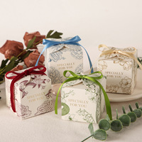 Caja de Cartón con Diseño Floral Creativo, Caja de Regalo para Guardar Dulces y Joyas Pequeñas