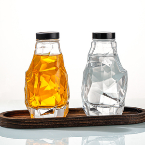 11oz 350ml Forma especial Reutilizable Bebida Vidrio Botellas de jugo Café Vino <span class=keywords><strong>Gin</strong></span> Botella de whisky con tapa giratoria de metal - Product Image 4