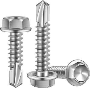 #14X1 \ "(3/4 \" 3 \ ") testa esagonale a filo sottile autforatura per viti in lamiera punta di acciaio inossidabile 410 confezione da 50 - Product Image 1