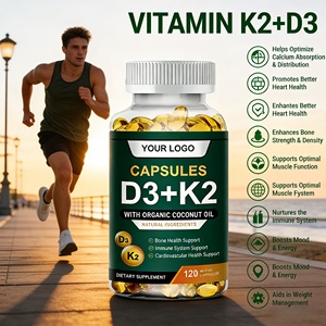 Integratore OEM di proprietà statale Halal con Vitamina D3 e K2 50000 UI <span class=keywords><strong>2</strong></span> in 1 in capsule softgel ad altissima concentrazione per la salute delle ossa - Product Image 3