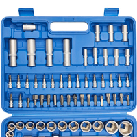 Kit de herramientas manuales de acero al cromo vanadio, 94 Uds., llave de tubo de trinquete métrica, reparaciones mecánicas automotrices, juego de herramientas duraderas