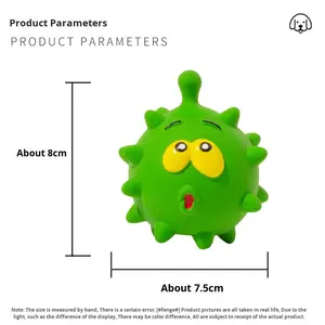 Sevimli karikatür büyük göz küresi köpek ses oyuncak çevre dostu lateks interaktif Pet çiğnemek oyuncak topu yeni yavru oyuncak - Product Image 4