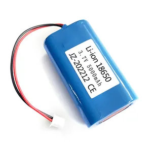 Casing baterai PVC biru 3.7v 5000mah 18650 paket baterai Lithium Li Ion Lifepo4 untuk kamera