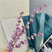 Gesimuleerd bloemen olieverfschilderij Violet Lange Tak Bruiloft Bloemstuk Restaurant Tafeldecoratie Zwaluw Hoge Bloemen