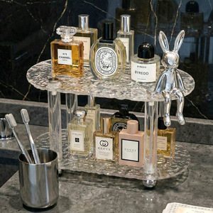 Acrylic Double Layer Storage Rack For Cosmetic Bathroom <b>Desktop</b> Organizer Makeup Display <b>Shelf</b> Personal Care Products - Product Image 3