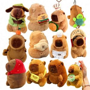 Peluche Capybara en forme de tortue avec chapeau fraise, porte-clés, poupée à anneau de main Papa, jouet unique - Product Image 5