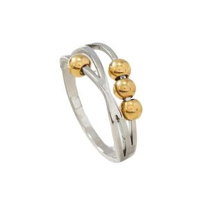 No Fade Layers Stainless Steel Anxiety <b>Ring</b> for Women Layers Open Adjustable <b>Spinner</b> Fidget Beads <b>Rings</b> for Anxiety Worry <b>Ring</b> - Product Image 4