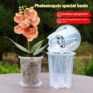 Ventes directes d'usine 3.5 4 5.5 pouces d'épaisseur en plastique Transparent circulaire papillon orchidée respiration fente jardin plante orchidée bassin - Product Image 3