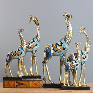Sculpture d'animal <span class=keywords><strong>girafe</strong></span> en résine, artisanat en résine Art Déco, ornements de table créatifs en forme de cerf, décoration intérieure, cadeaux - Product Image 3