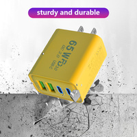 Pengisi daya ponsel tipe C, 65W Super cepat mengisi daya USB Tipe C untuk Android EU US UK Plug dengan perlindungan OTP 5V/1A Output adaptor Charger