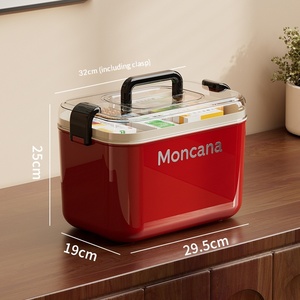 Caja de <span class=keywords><strong>Medicamentos</strong></span> de Plástico Retro de Doble Capa GREENSIDE - Botiquín Médico Portátil de Gran Capacidad para Uso Doméstico - Product Image 4