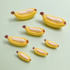 100 pièces de figurines miniatures de bananes artificielles, bananes jaunes réalistes, modèle alimentaire pour maison de poupée, pour la décoration de cuisine, de chambre et de fête - Product Image 1