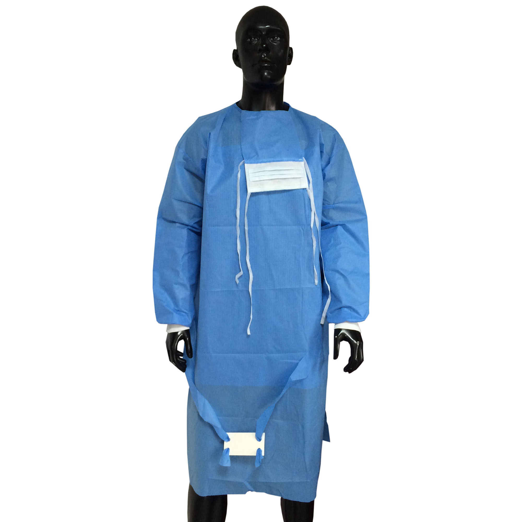 Стерильный нетканый Халат одноразовый хирургический халат с трикотажными манжетами AAMI Уровень 2