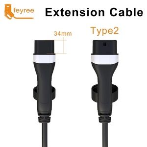 Cable de Extensión de Carga para Vehículos Eléctricos Feyree, Nuevo, Portátil, 16A/32A, Monofásico/Trifásico, 5M, Tipo 2, Estación de Carga EVSE, Montable en Pared - Product Image 3