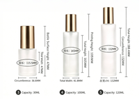 Stock direct usine – Ensemble de flacons cosmétiques en verre dépoli à corps droit (30 ml, 100 ml, 120 ml, 30 g, 50 g) – Flacons pour crème et lotion