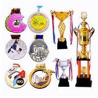 Logo gravé 3d or argent bronze médaille gagnante, trophées du groupe vainqueur et médaille