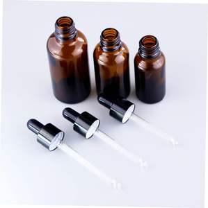 Flacon compte-gouttes rond en ambre au design moderne, 5, 10, 15, 20, 30, 50, 100 ml, avec emballage cadeau - Product Image 2